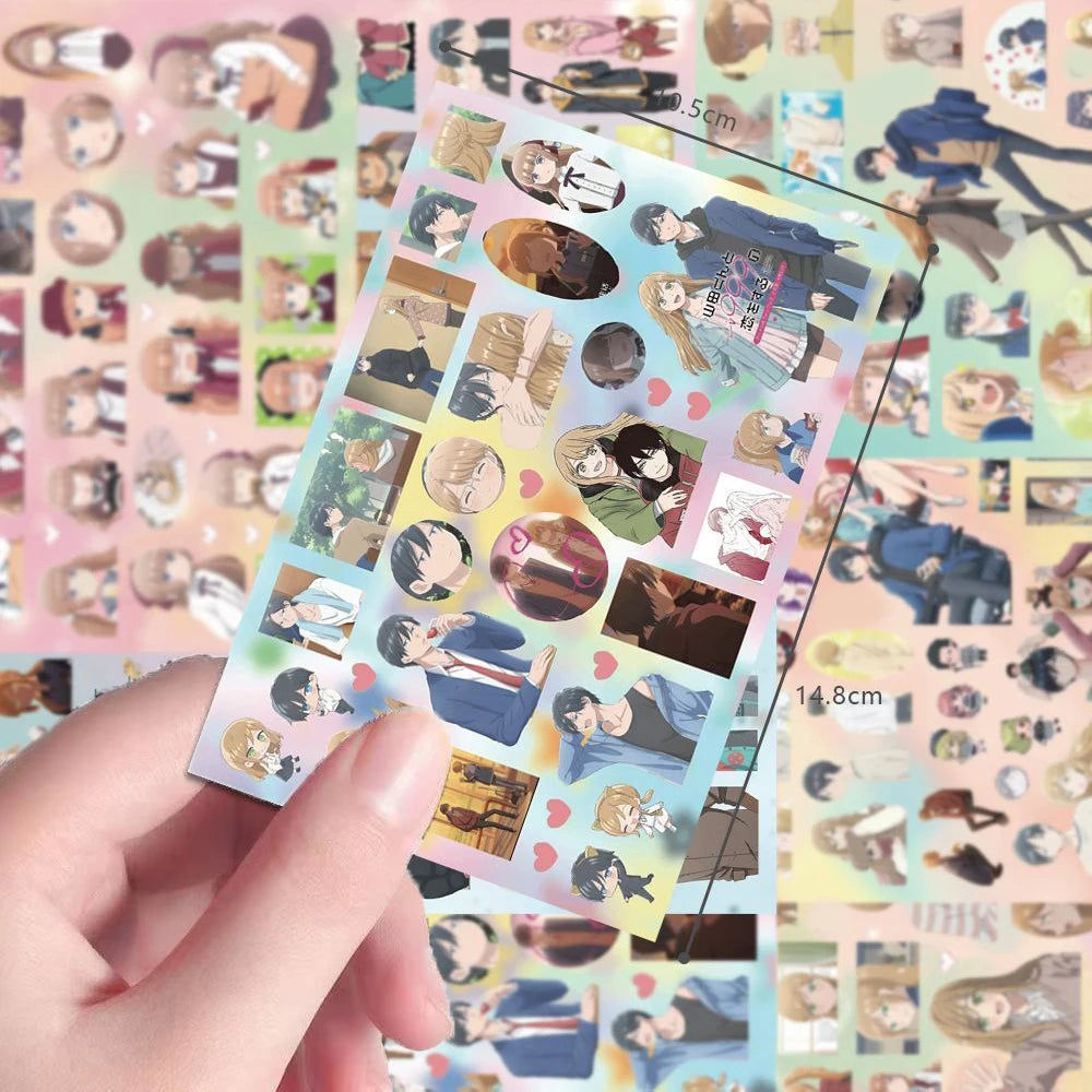 autocollants anime personnages bleu rose vert opaques cartoon waterproof scrapbooking