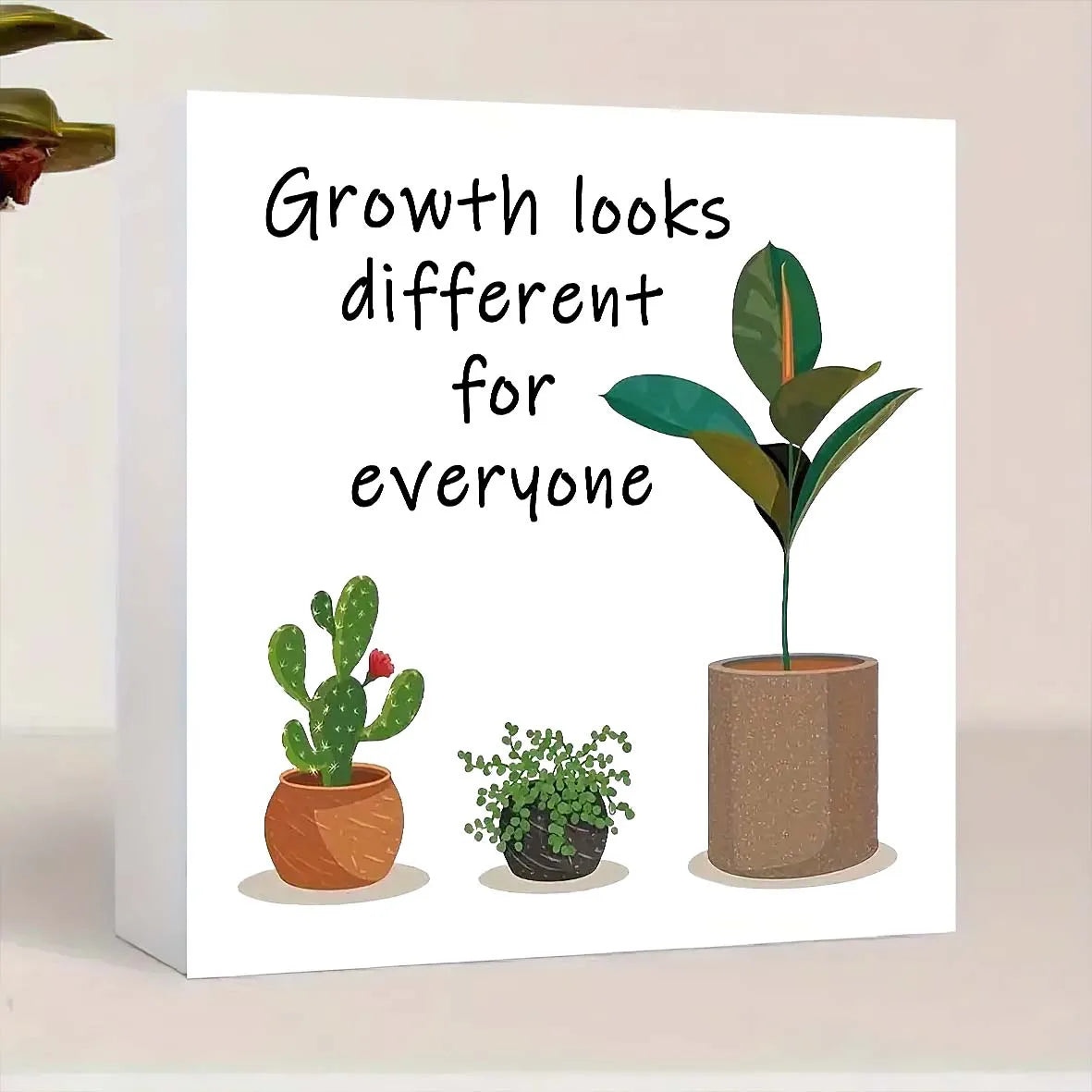 tableau moderne blanc vert brun cactus plante growth différent everyone chambre decoration