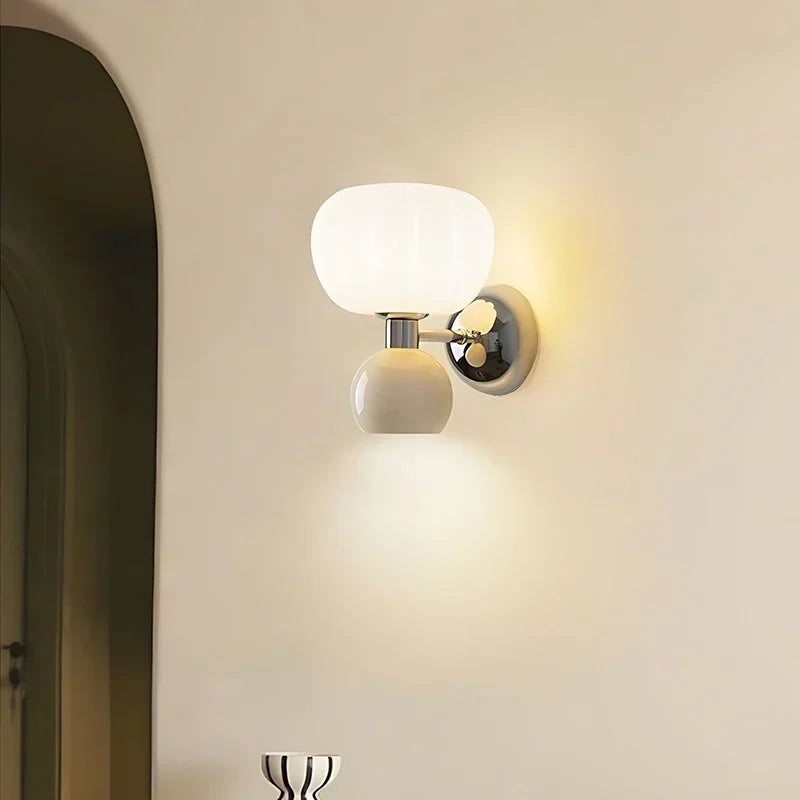 applique murale moderne led blanc fixée vis rond matintérieur chambre salon