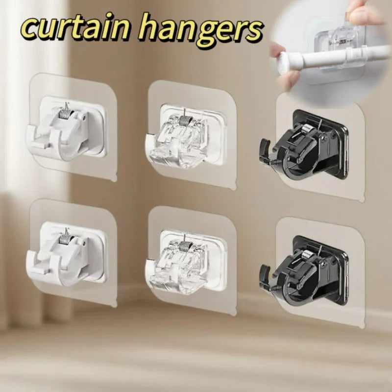 clips rideau adhésifs transparents moderne ajustables tringle douche suspension murale fixe