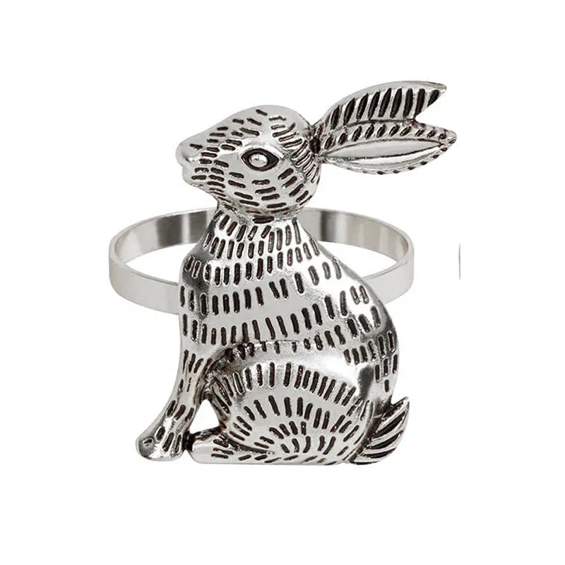 anneau serviette métal doré lapin pâques élégant moderne décoration table fixations set 12pcs