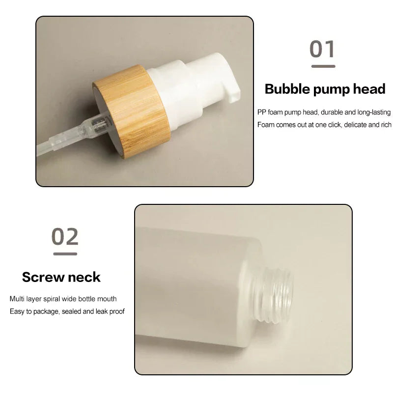 bouteille mousseuse transparente pompe moderne nettoyant visage rechargeable 150ml minimaliste
