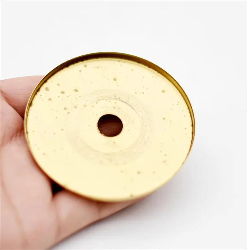 disques métalliques dorés lisses brillants modernes accessoires éclairage diy abat jour fixations invisibles trou