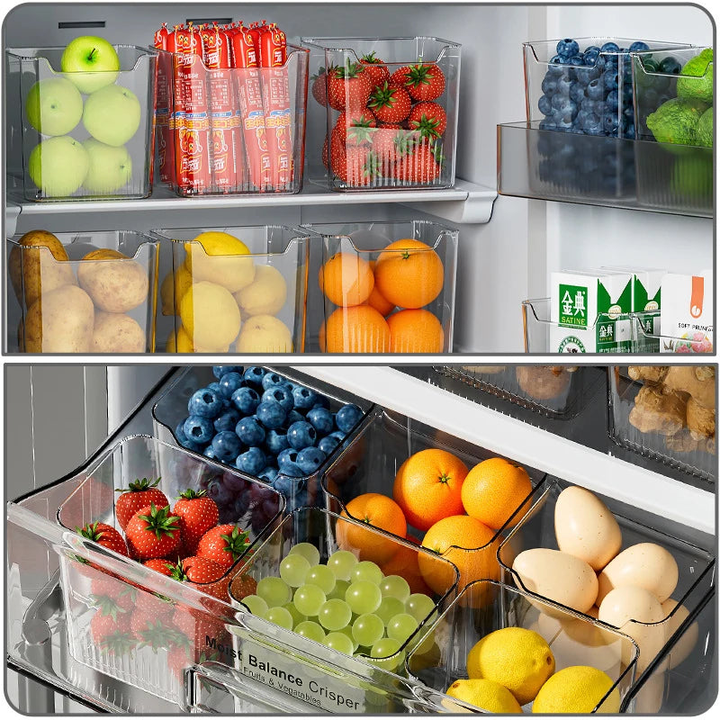 boîtes rangement fruits légumes transparentes modernes minimalistes ridées intérieurement praticité esthétique cuisine