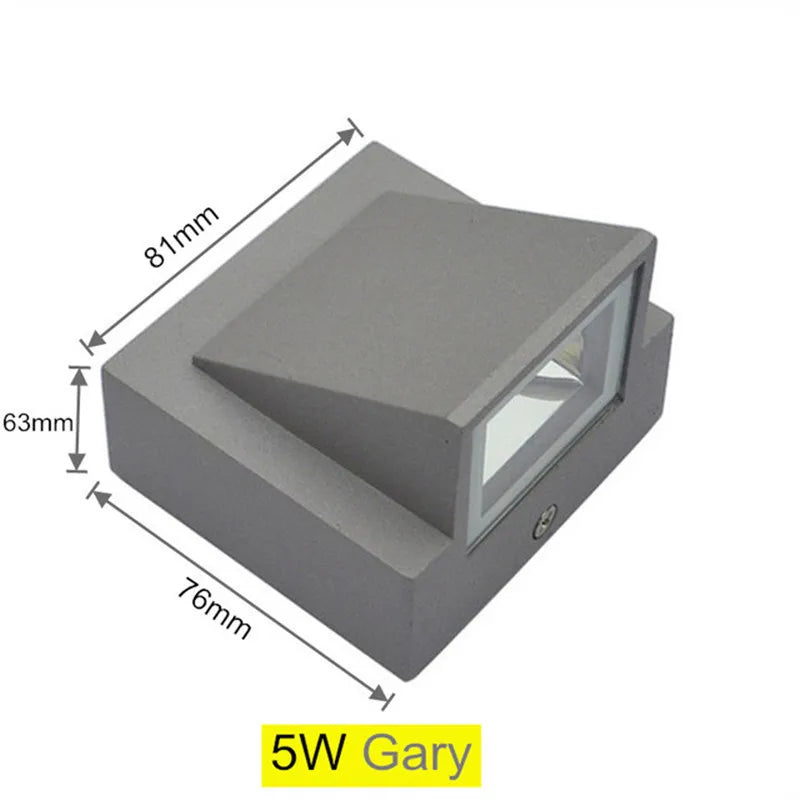 applique murale led moderne ip65 étanche noir blanc gris verre borosilicate