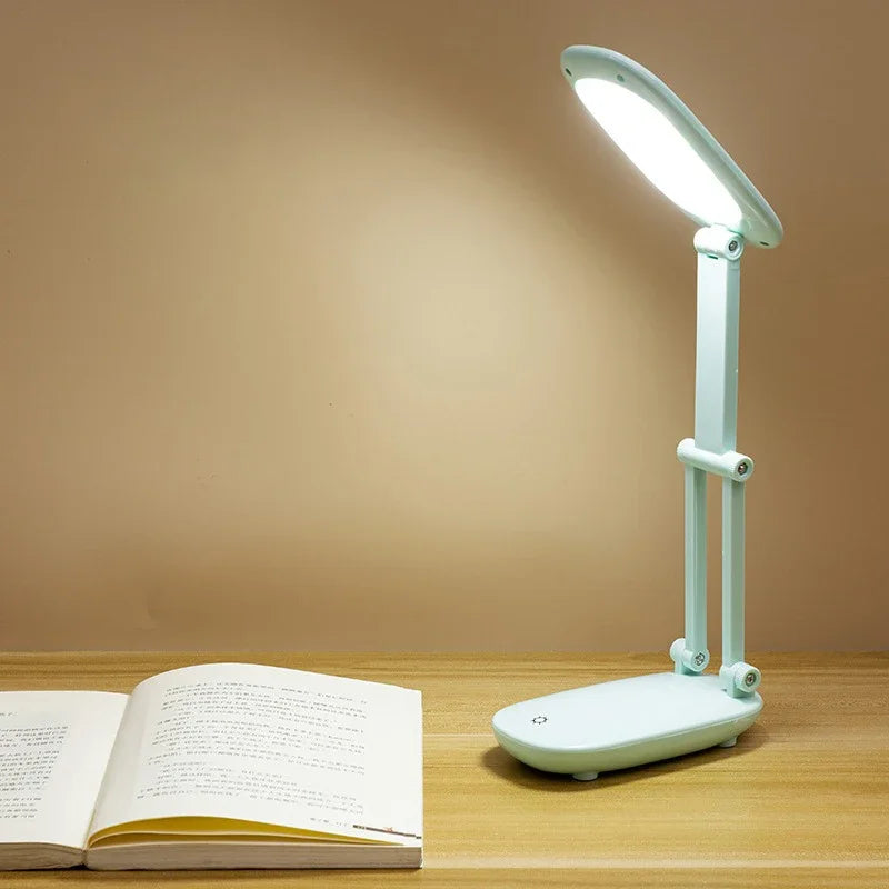 lampe moderne rechargeable led blanc mat pliable interrupteur tactile usb veilleuse protection yeux chambre