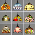 lampe suspendue tiffany multicolore stained glass floral salon chambrehôtel