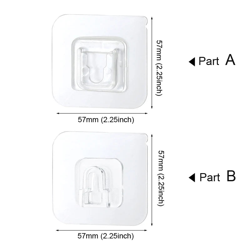 organisateur mural transparent adhésif support moderne cuisine salle bain multiple utilisation paires rectangles