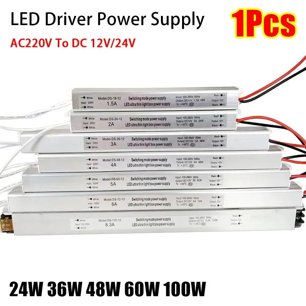 alimentation led 12v 24v 18w 36w 48w câbles blanc moderne sans fixation