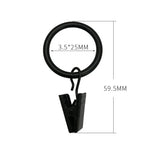 anneaux rideau pinces suspension métal antirouille moderne clips tringle noir rond lisse 3.5x25mm 3.5x32mm