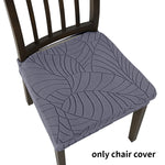 housse chaise gris clair feuilles stylisées élastique moderne protection siège polyester