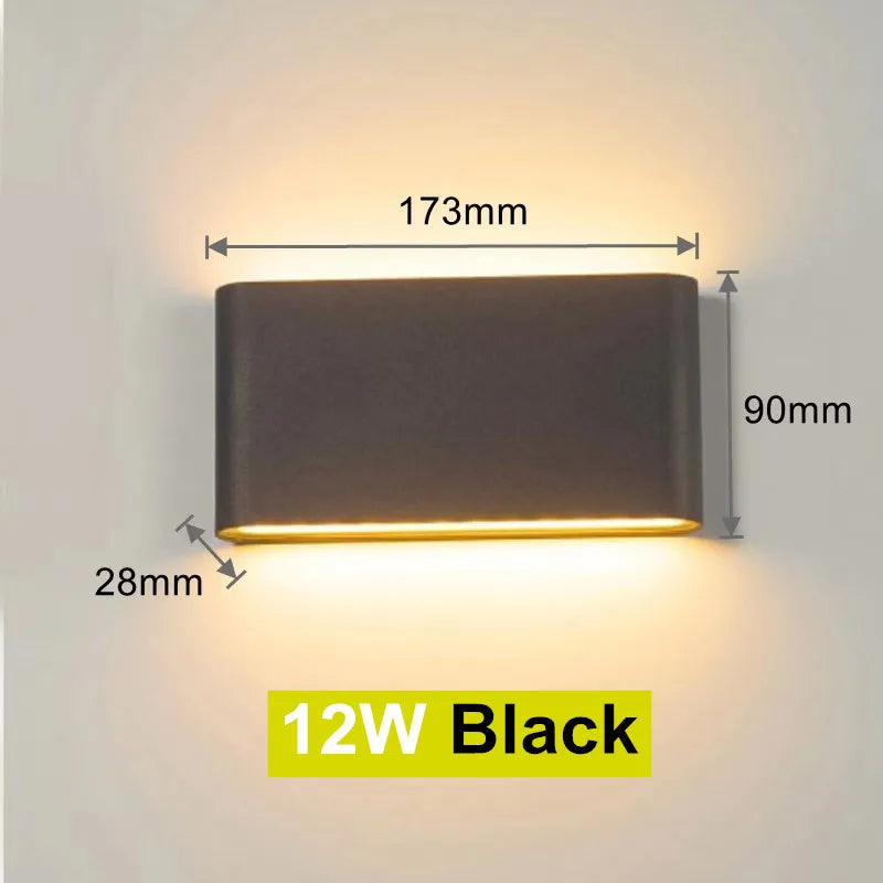applique murale led moderne 12w 6w noir blanc verre trempé ip65 adhésif