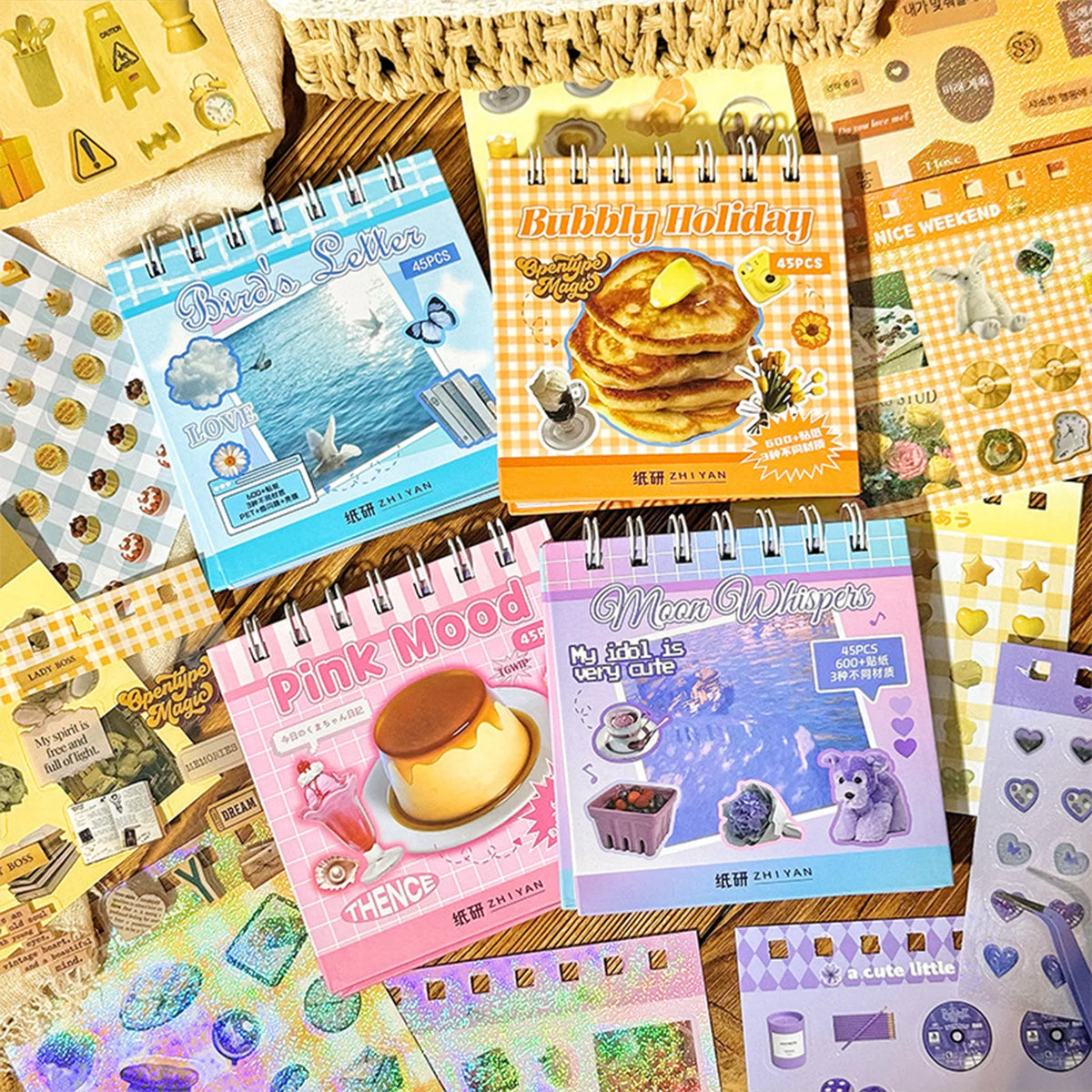 sticker kawaii fruit animal scrapbooking carnet notes stickers mignons geometrique anneaux metaux autocollants portables