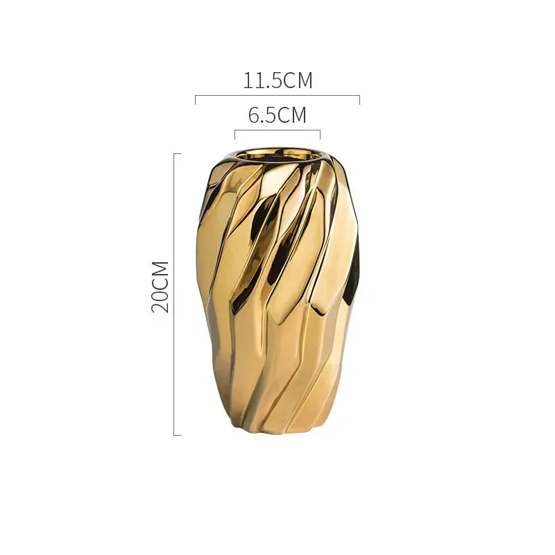 vases céramique or argent géométriques contemporains élégants décoration maison