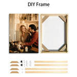 Affiche photo cadre bois blanc avec impression sur toile détaillée