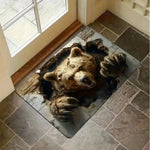 tapis sol antidérapant 3d flat moderne animaux chat ours sirène polyester résistant