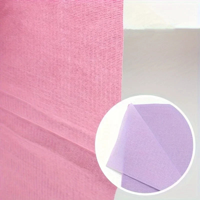 serviettes jetables simples rayures horizontales violet bleu clair noir rose pack 50 pièces