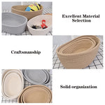 paniers rangement tissu tressé beige gris clair modernes rustiques réutilisables respectueux environnement stockage organisation