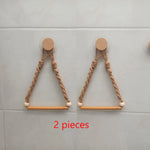 porte papier toilette bohème bois clair beige corde fixations murales rustique 25cm 15cm