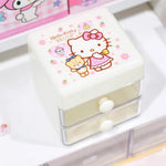 boîtes bijoux dessins animés hello kitty my melody cinnamoroll kawaii poignées blanches rose blanc