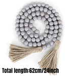 bracelet boho chic rondes tassel corde naturelle gris clair marron foncé