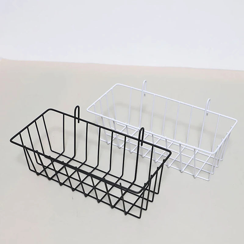 panier mural métal noir blanc maille moderne clips étagère suspendue rangement fleurs
