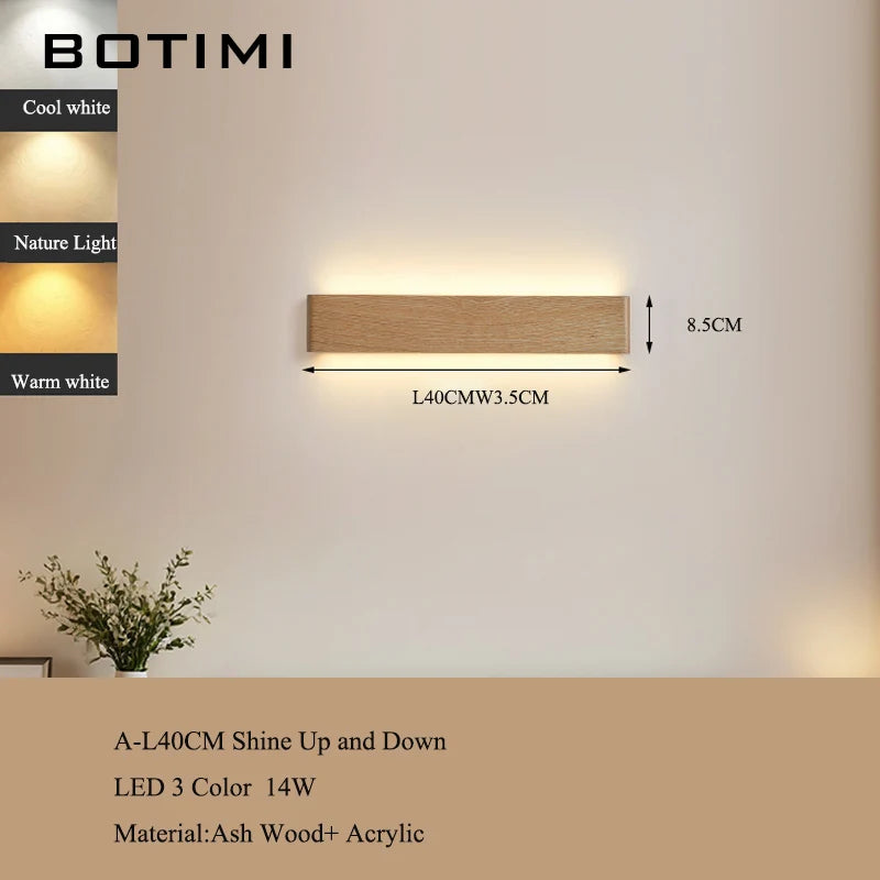 luminaire mural moderne bois veinures apparentes éclairage led diffusion lumière entrée chambre étude