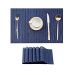 tapis table moderne bleu marine rayures fines 18in 12in durable vinyle respectueux environnement