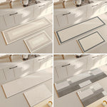 tapis sol antidérapant polyester géométrique moderne gris blanc intérieur extérieur cuisine salle bain