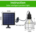 lampe solaire pendante panneau séparé ip65 protection abs noir industrielle rustiqueextérieur camping abri