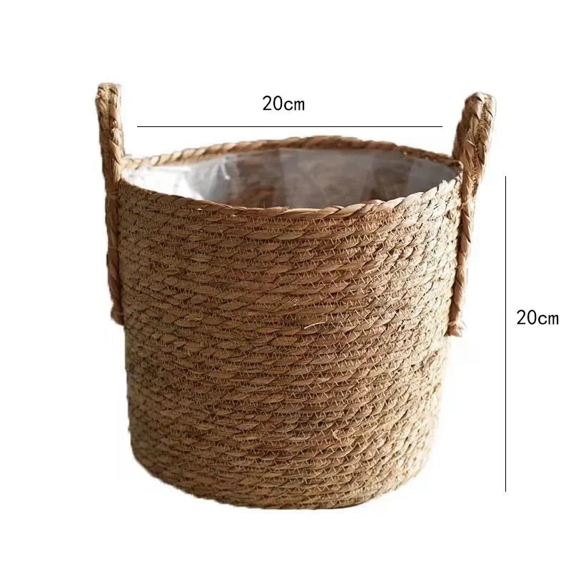 paniers rangement rotin marron clair tressé réutilisables pliables boho chic 20 25 30cm
