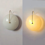 lampe murale led ronde verre moderne blanc doré transparent striée tringle