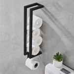Vue de profil du porte-serviettes en acier inoxydable noir