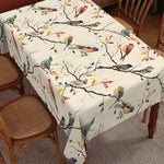 nappe imperméable moderne oiseaux printemps cuisine maison 140x200cm polyester blanc multicolore