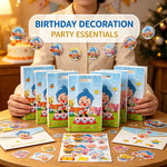 sacs anniversaire dessins animés stickers autocollants poignées détachables personnages mignons motifs géométriques happy birthday