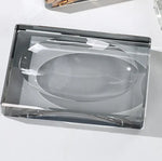 support savon moderne élégant transparent facettes géométriques contemporain or noir