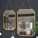 miroir mural or moderne bordure octogonale minimaliste chaines petite taille grande taille