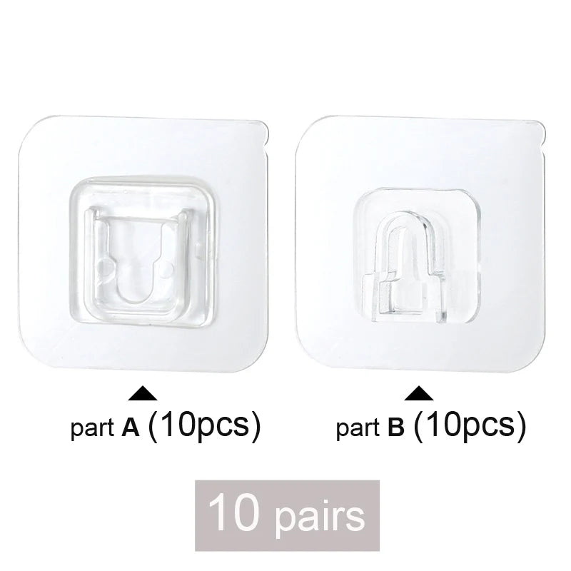 organisateur mural transparent adhésif support moderne cuisine salle bain multiple utilisation paires rectangles