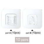 organisateur mural transparent adhésif support moderne cuisine salle bain multiple utilisation paires rectangles