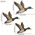 décoration murale canards vol bois métal naturel adhésif inclusion trois pièces réaliste vert marron