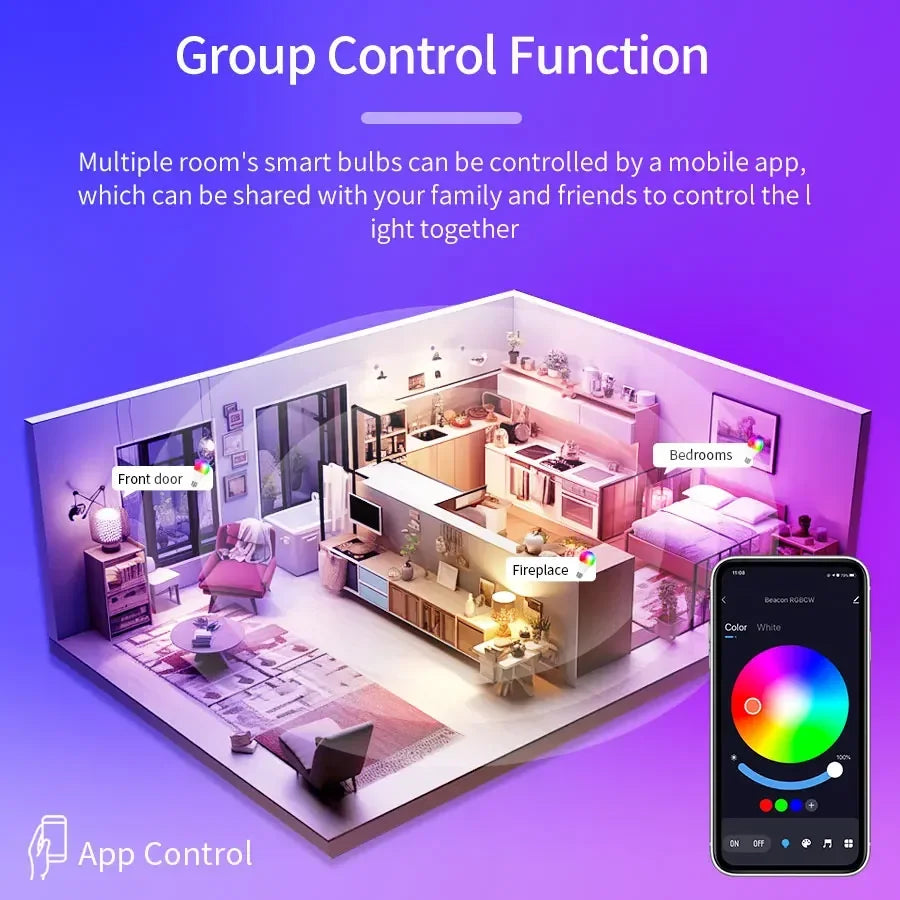 ampoule led intelligente é27 blanc multicolore rgb moderne application tuya bluetooth