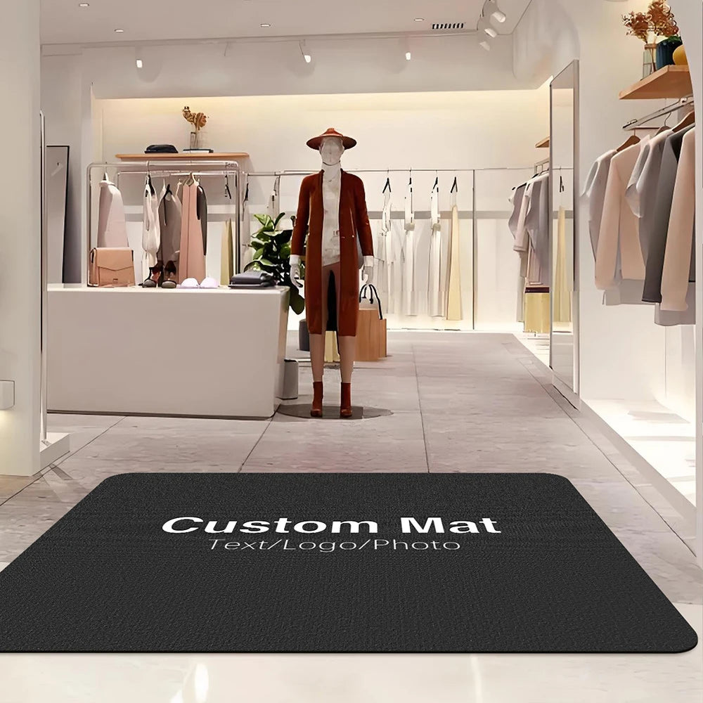 tapis personnalisable moderne porte antidérapant absorbant résistant antibactérien noir blanc imprimé six tailles