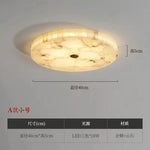 plafonnier moderne led marbre blanc semi transparent texture métal pierre