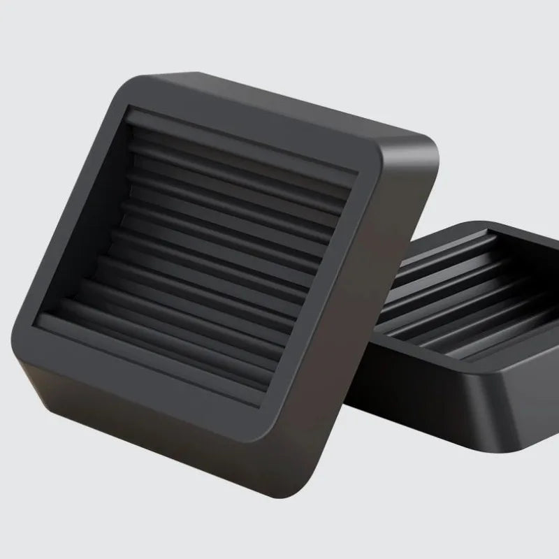 protège roulettes chaise noires rayures horizontales adhésif moderne kit antidérapant sols bois dur