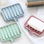 support savon texturé moderne rose bleu vert adhésif salle bain conteneur rangement praticité douche