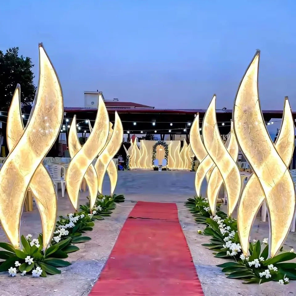décorations lumineuses led feuilles stylisées blanc doré contemporain mariage anniversaire fêtes noël blanc