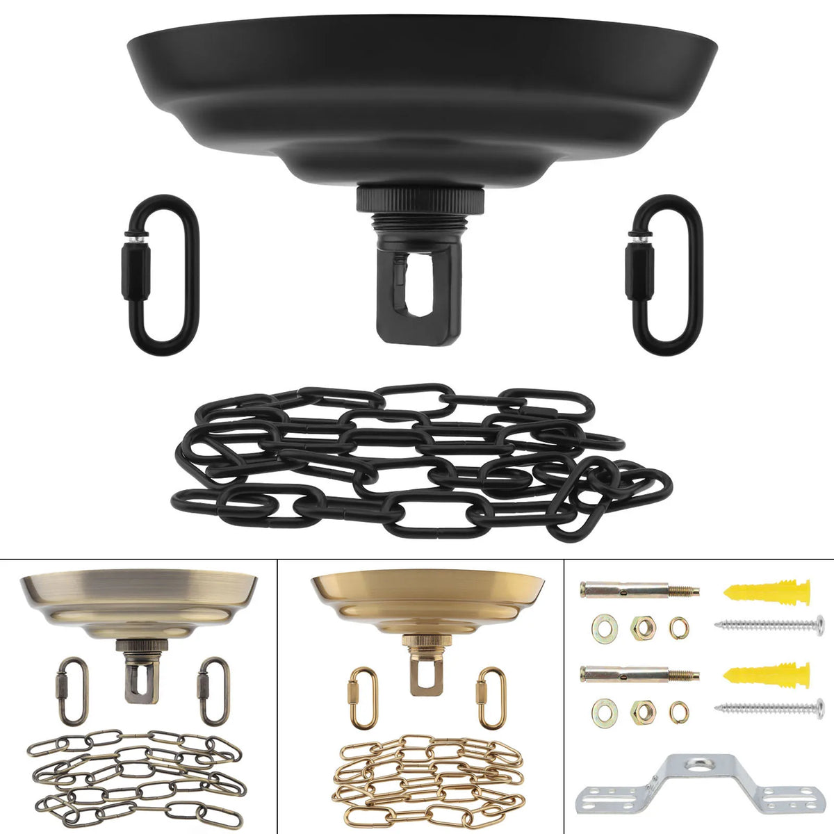 suspension industrielle moderne kit plaque chaine anneau rapide support métallique vis cheville bronze