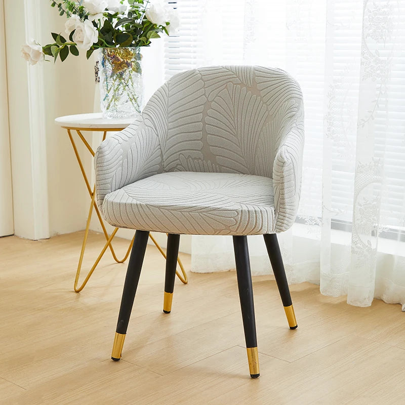 housse fauteuil moderne imprimé feuilles couleur gris orange vert élasthanne polyester amovible lavable