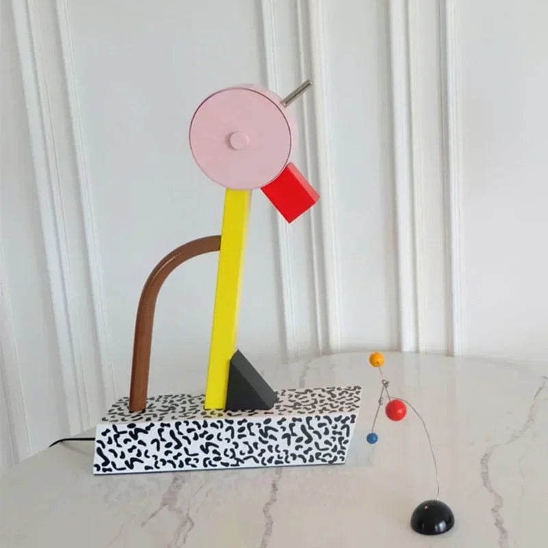 lampe table moderne imprimée léopard rose jaune rouge noire blanche 55cm LED 3000K 5000K
