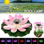lampe flottante solaire led rose blanc vert feuilles lotus moderne